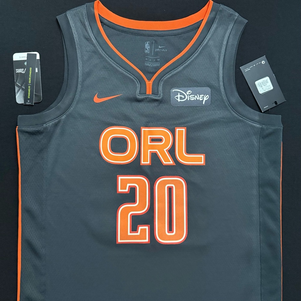 NWT Nike Markelle Fultz Orlando Magic #5 Charcoal/Orange City Swingman Jersey S